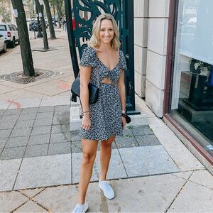 H&M Mini Dress with Black and White Floral Pattern